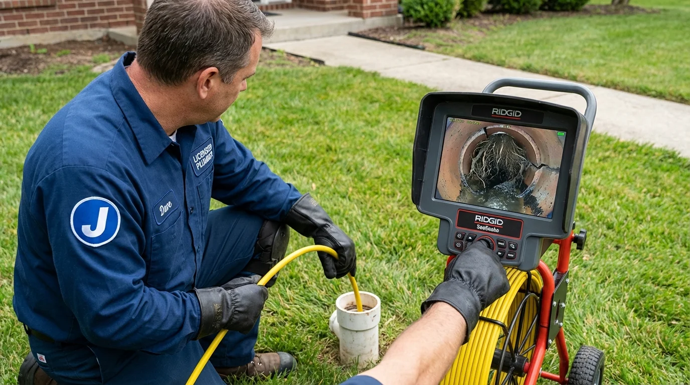 Sewer camera inspection being performed by Johns Plumbing LLC in Mora