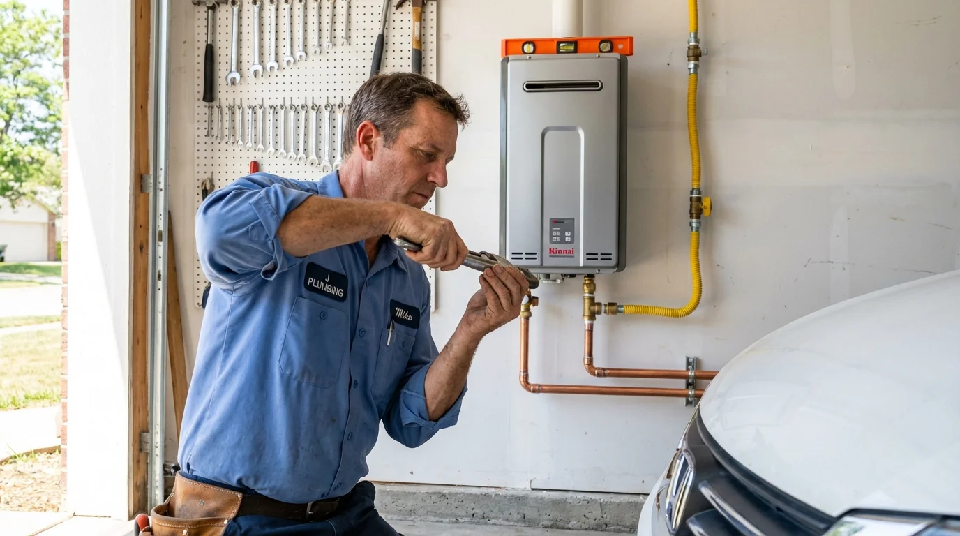Tankless water heater installation by a Johns Plumbing LLC plumber in Mora